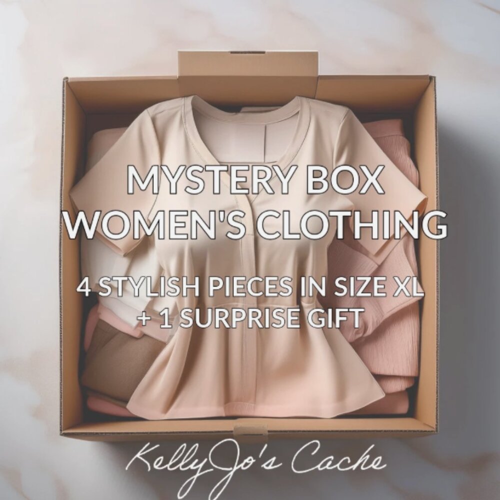 Mystery Box Women's Plus Size XL 4 PCS EUC Clothing + Bonus Gift Surprise